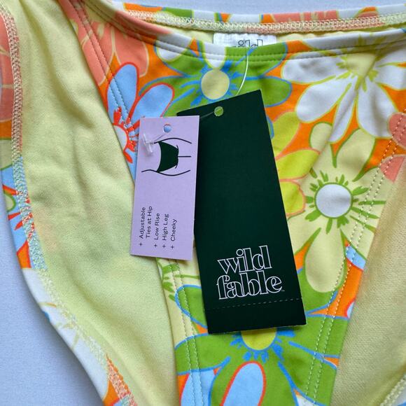 Wild Fable Women’s Floral Bikini Size S Size M Cheeky Bottom Bandeau Top NEW - Picture 8 of 14